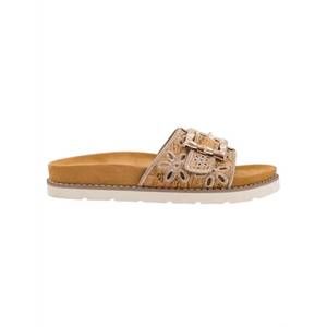 NEW HEY GIRL BY CORKYS women's slid slip on sandals in tan